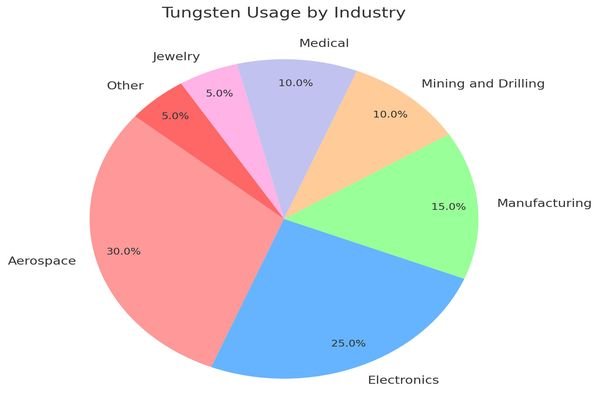 industrial tungsten application sectors chart