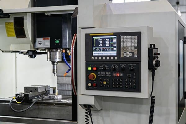 a CNC control panel showing speed and feed rates