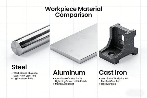 a selection of different raw materials for machining