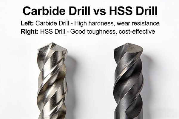 A decision chart comparing HSS and Carbide for different applications