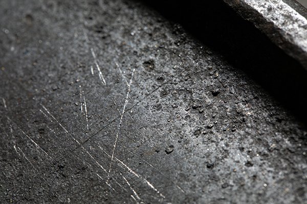 Close-up of cast iron material texture