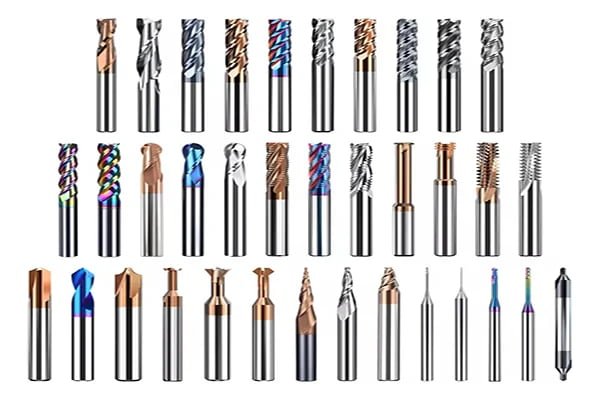 Different types of solid end mill tips