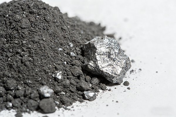 Tungsten carbide powder and cobalt binder before sintering