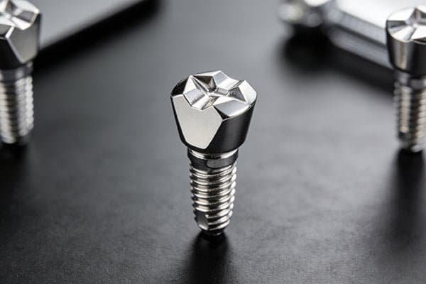 A perfectly finished medical implant made of stainless steel