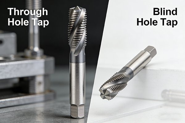 Comparison of a through hole and a blind hole